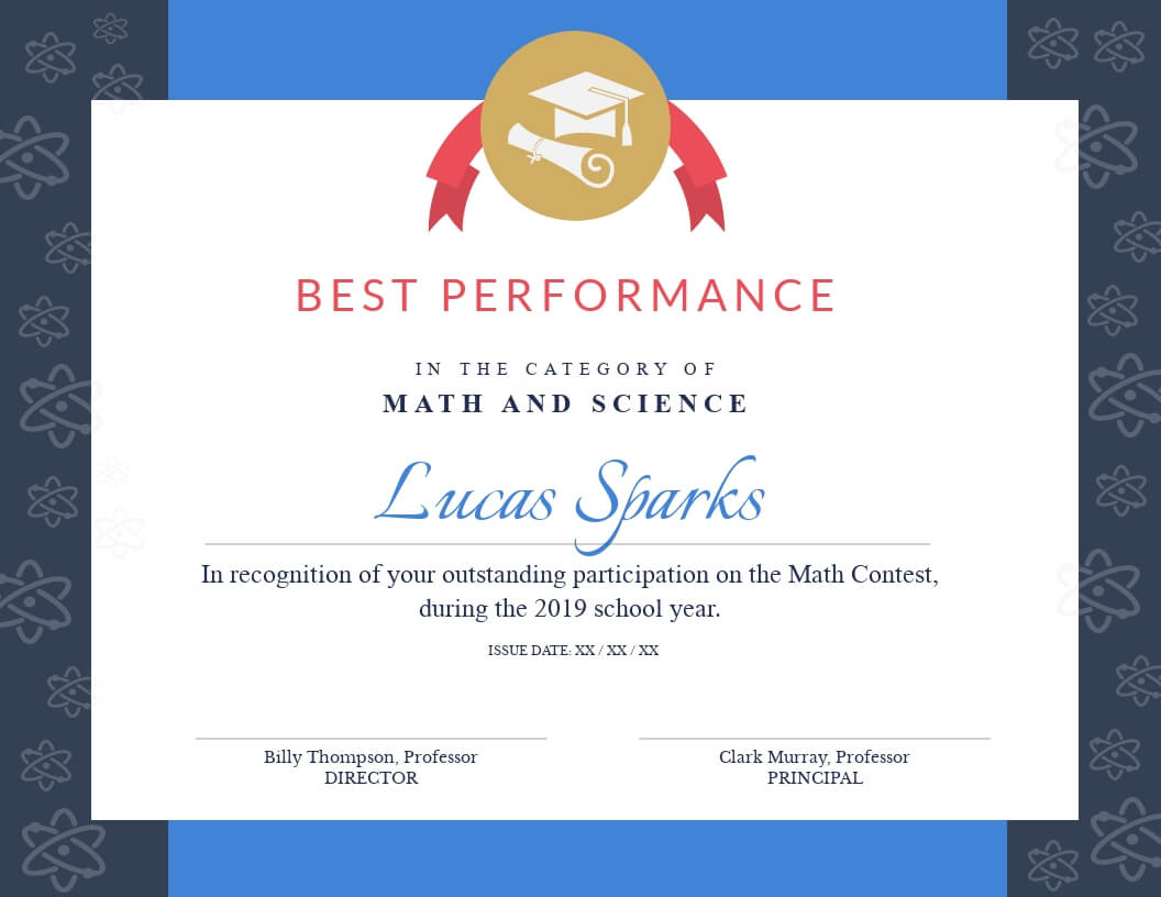 Math Contest – Certificate Template – Visme Intended For Math Certificate Template