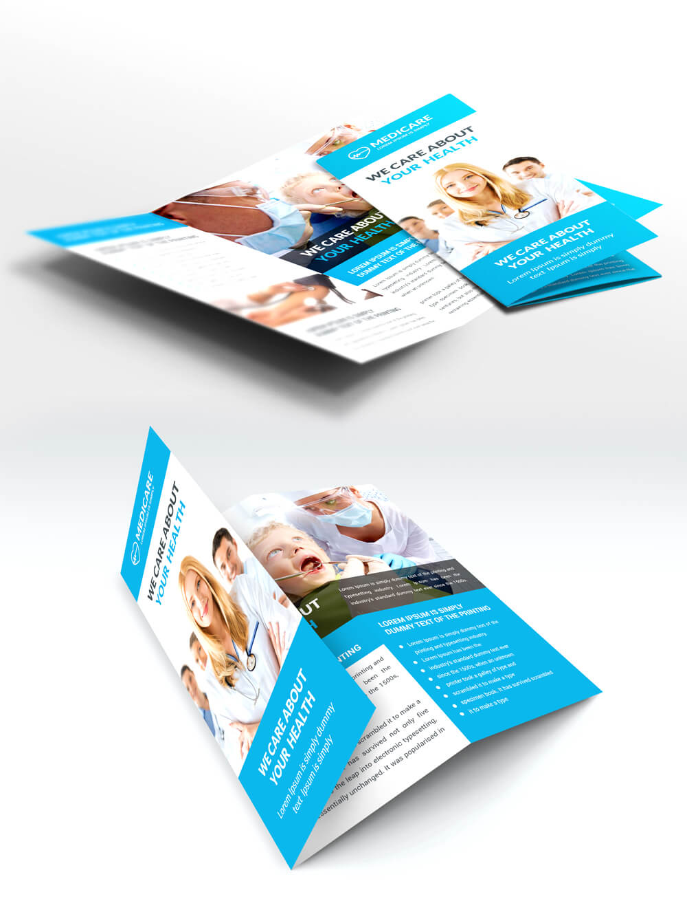 Medical Care And Hospital Trifold Brochure Template Free Psd Pertaining To 3 Fold Brochure Template Psd Free Download