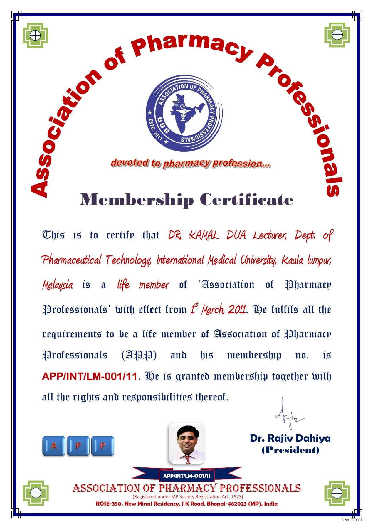Membership Certificate | Association Of Pharmacy Professionals Pertaining To Life Membership Certificate Templates