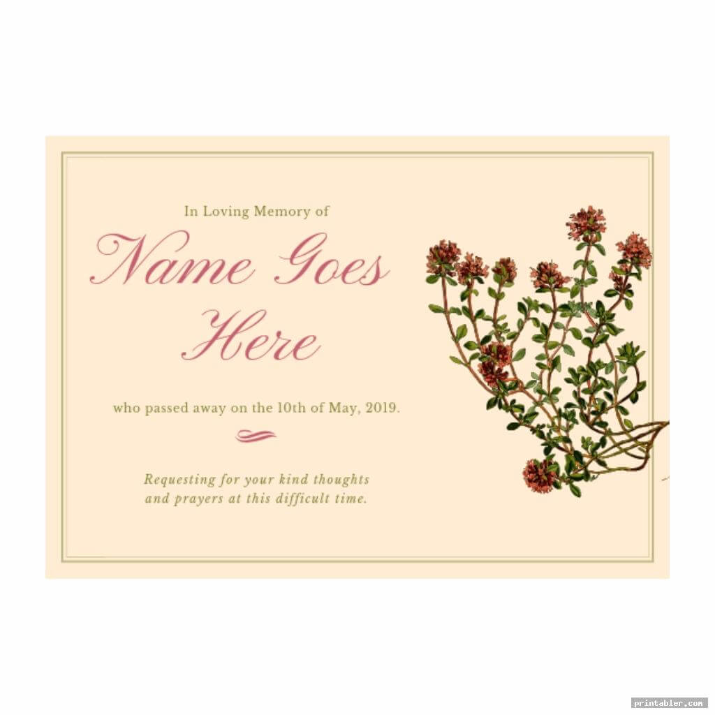 Memorial Cards For Funeral Template Printable – Printabler Intended For Memorial Cards For Funeral Template Free