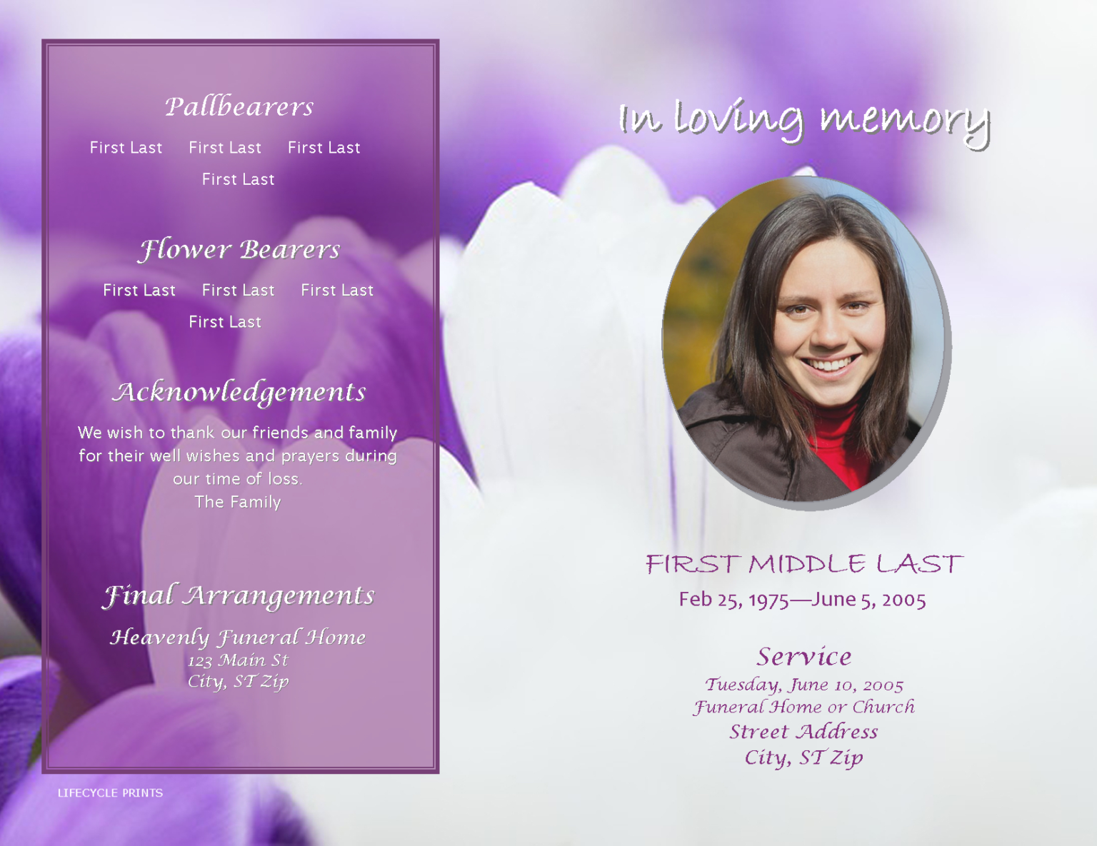 Free Memorial Card Template For Word Printable Templates