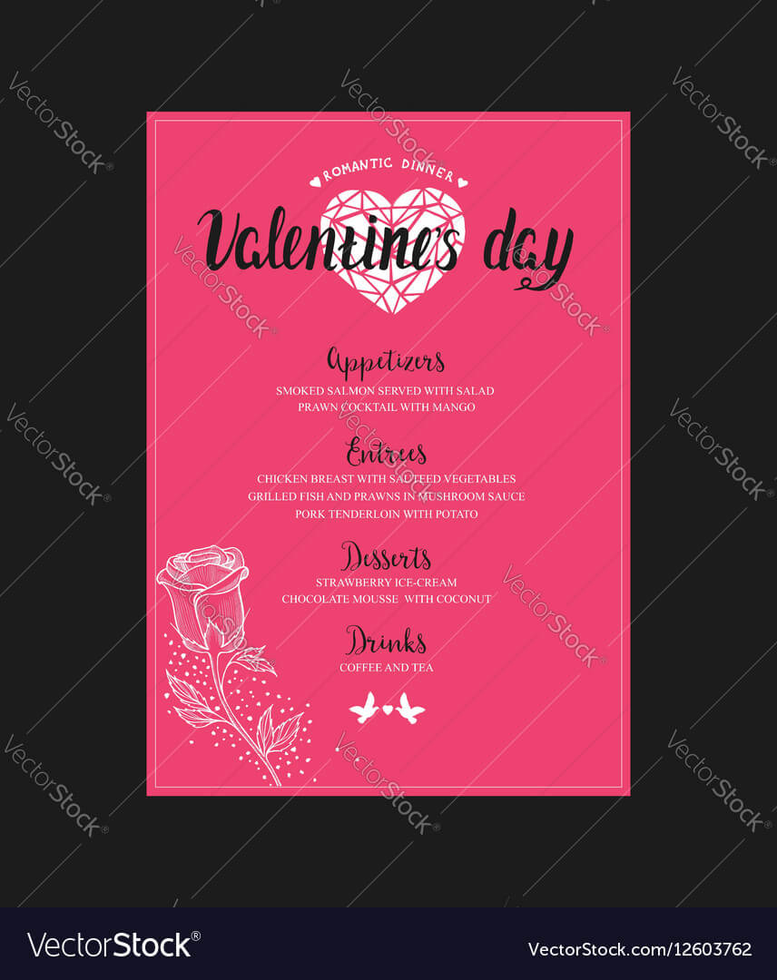 Menu Template For Valentine Day Dinner Pertaining To Frequent Diner Card Template