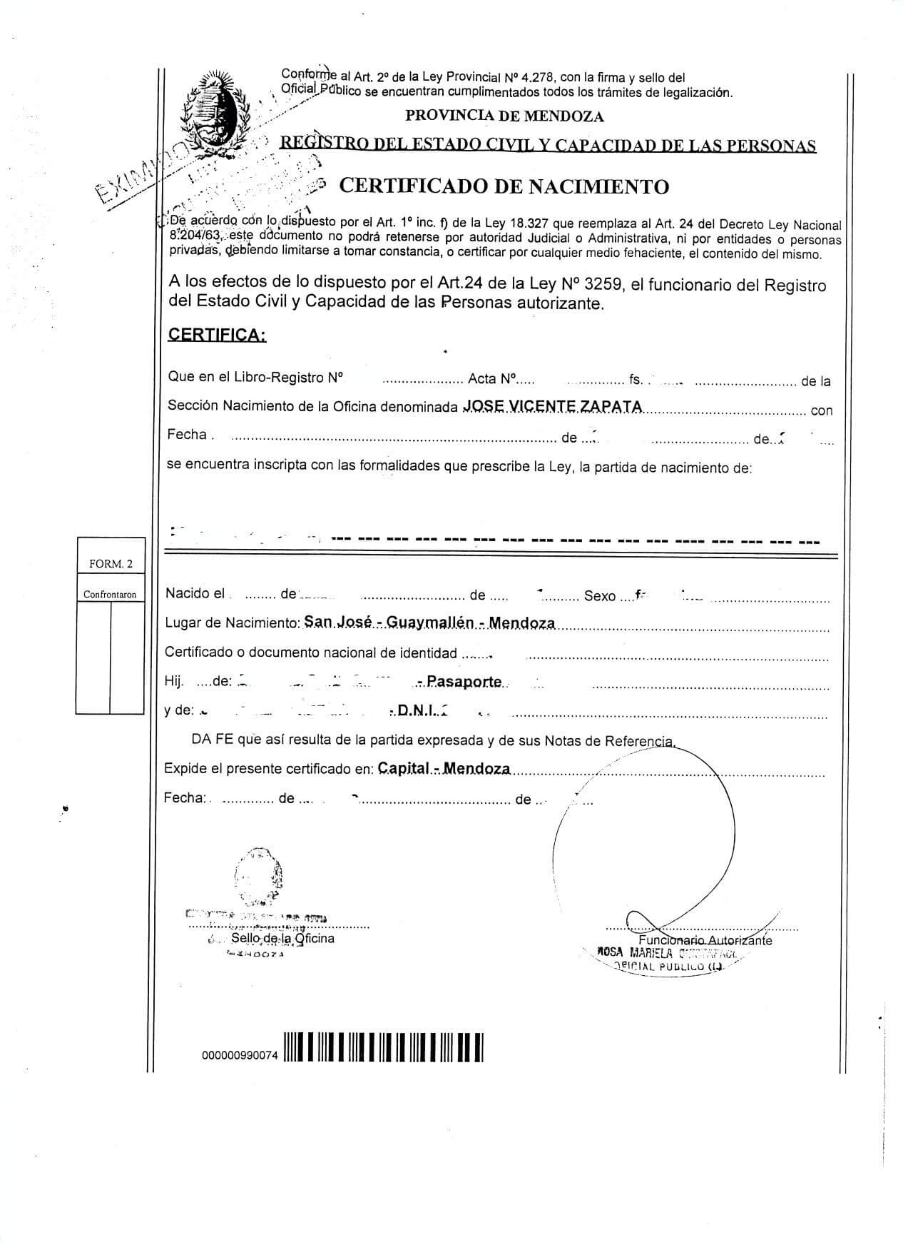 Mexican Birth Certificate Translation Template Choice Image For Birth Certificate Translation Template English To Spanish