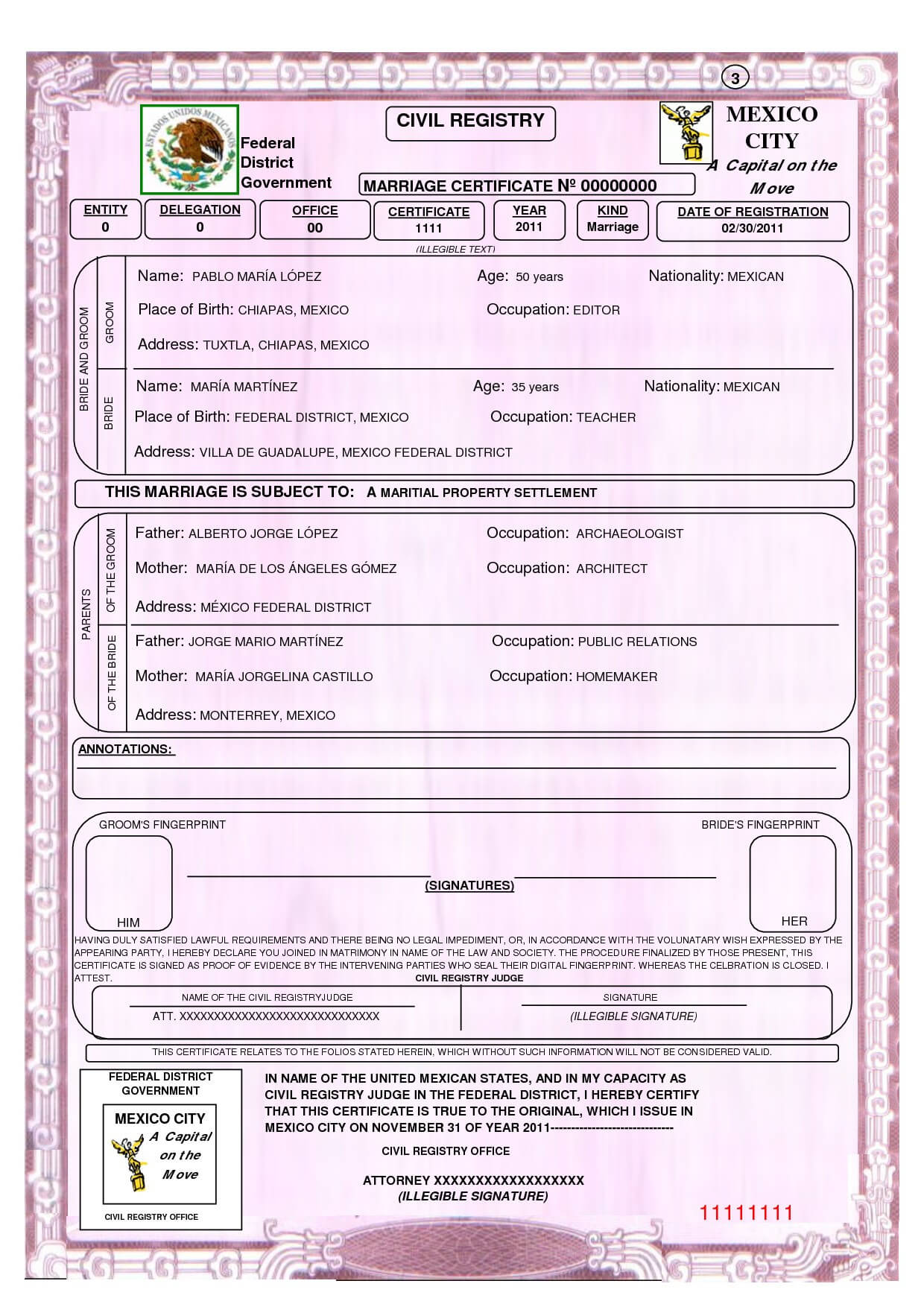 Mexican Marriage Certificate Template Birth Translation Pertaining To Mexican Marriage Certificate Translation Template
