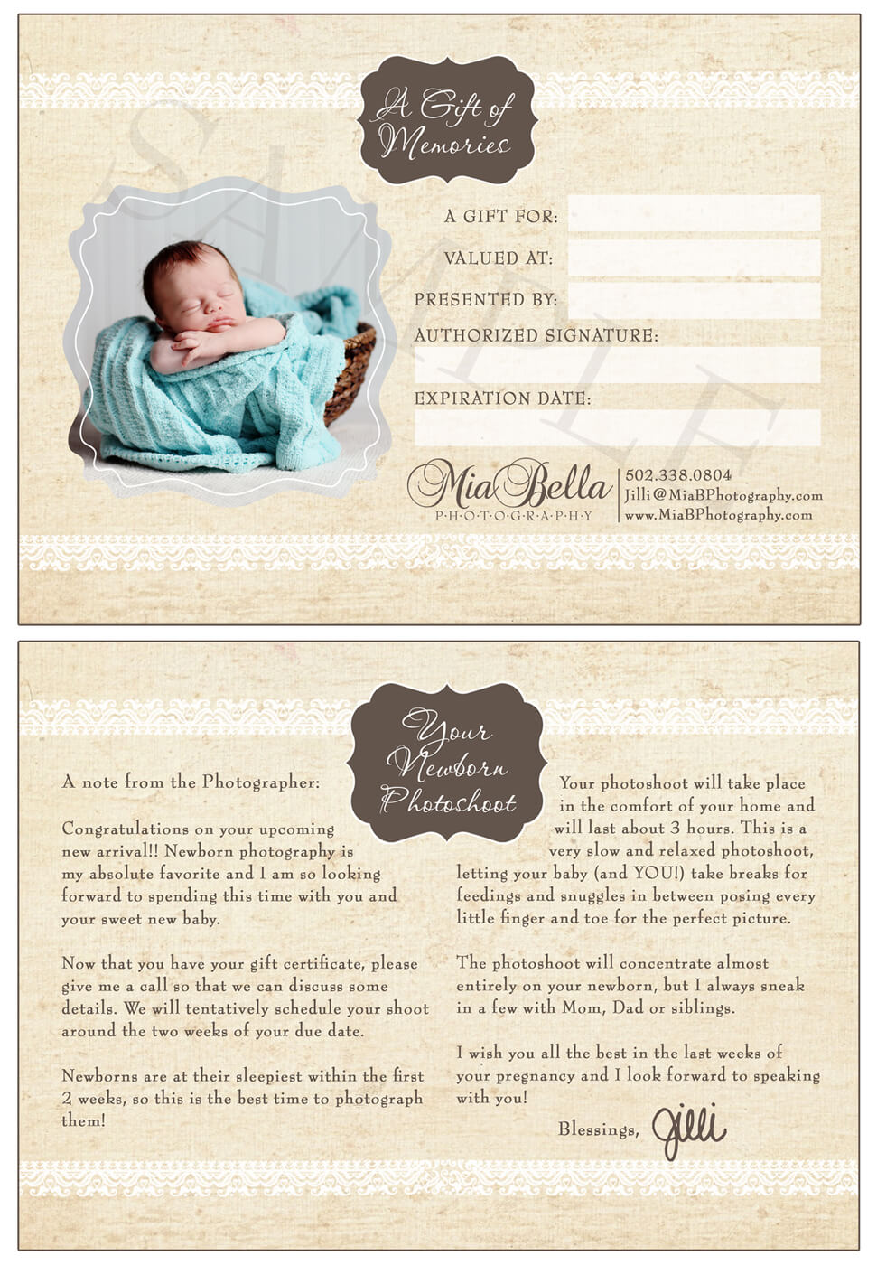 Mia Bella Photography: When To Book A Newborn Session Within Photoshoot Gift Certificate Template
