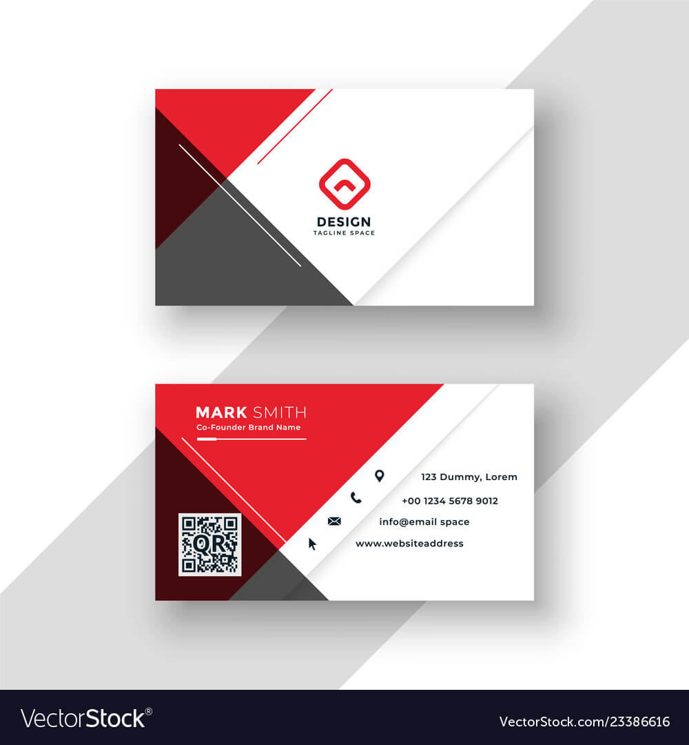 Minimal Red Business Card Template Design Inside Visiting Card Templates Download