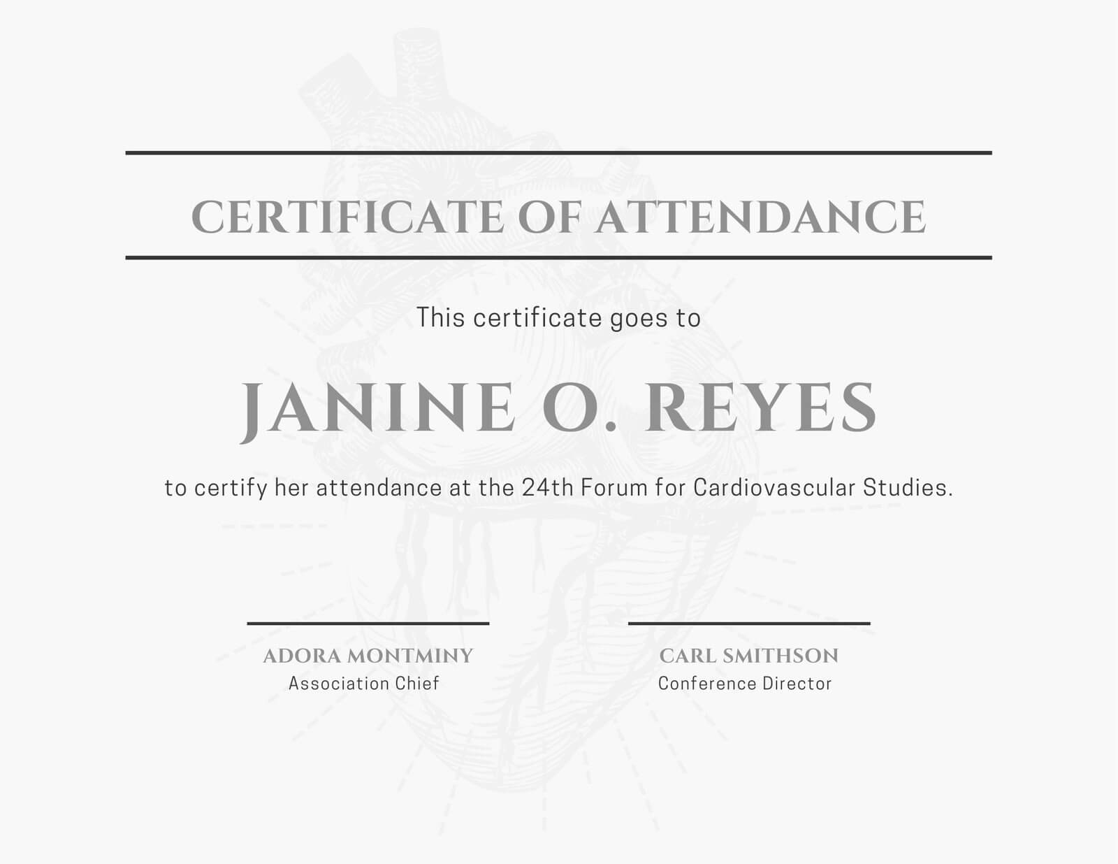 Minimalist Conference Attendance Certificate – Templates With Regard To Certificate Of Attendance Conference Template