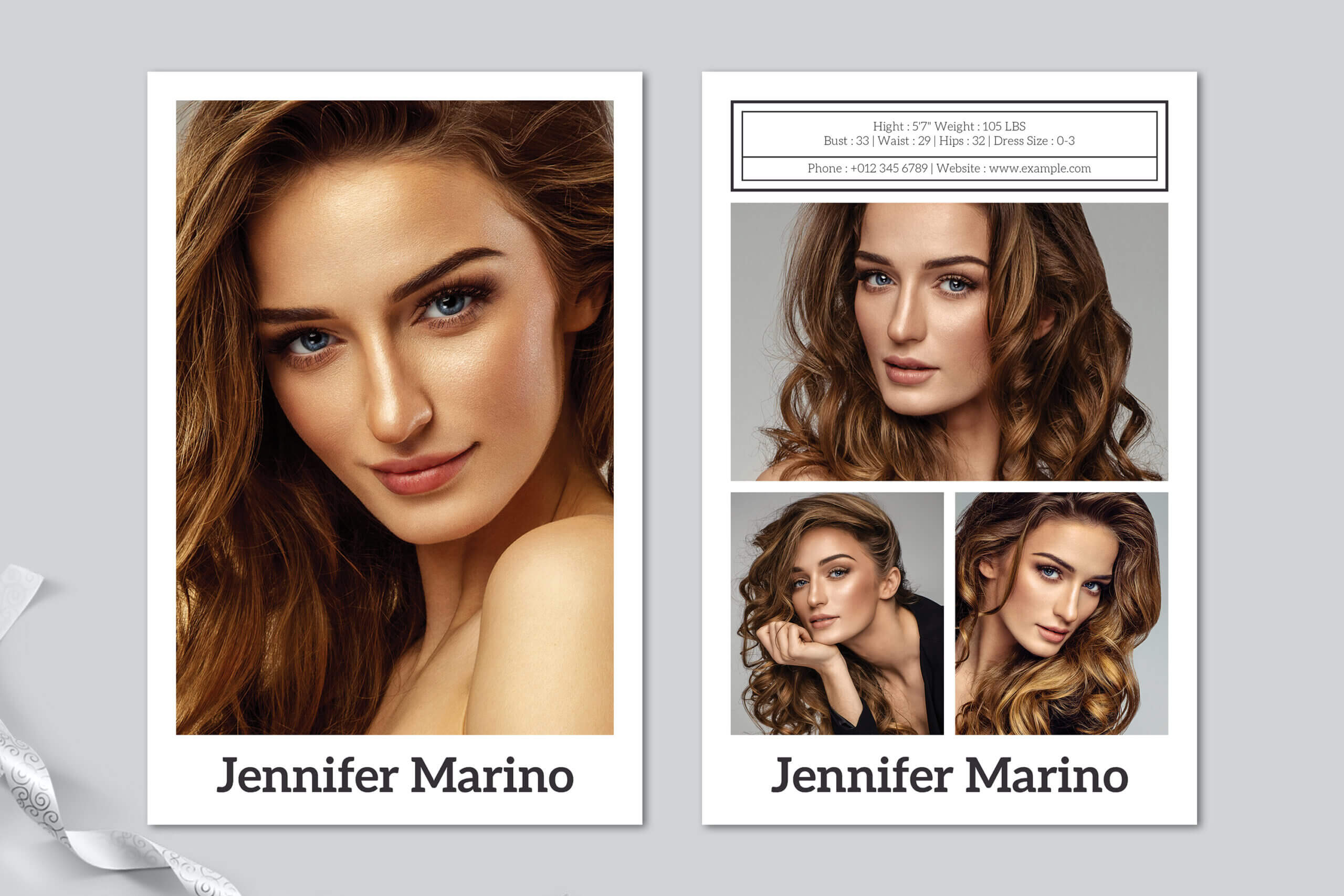 free modeling comp card templates for photoshop free download