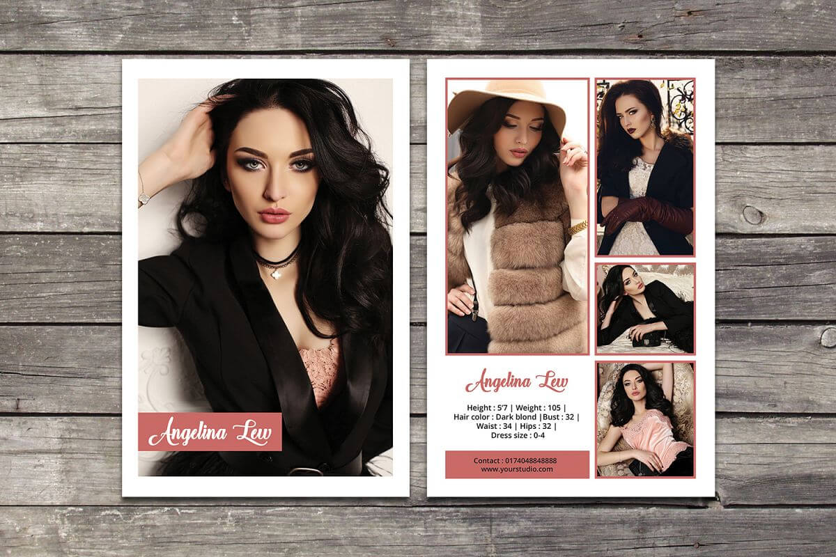 Modeling Comp Card Template, Ms Word & Photoshop Template In Comp Card Template Psd