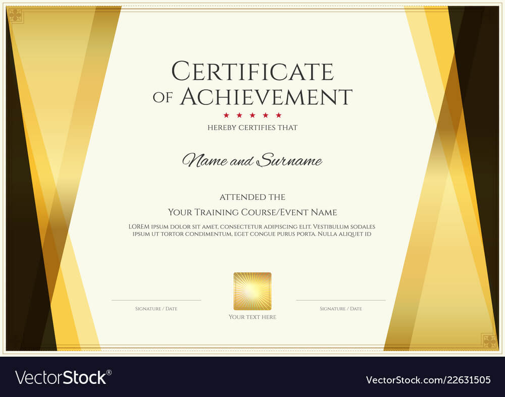 Modern Certificate Template With Elegant Border With Landscape Certificate Templates