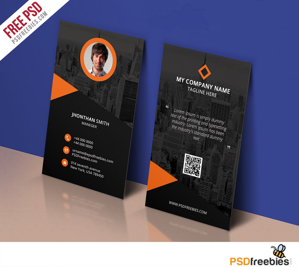 Modern Corporate Business Card Template Free Psd Pertaining To Template Name Card Psd