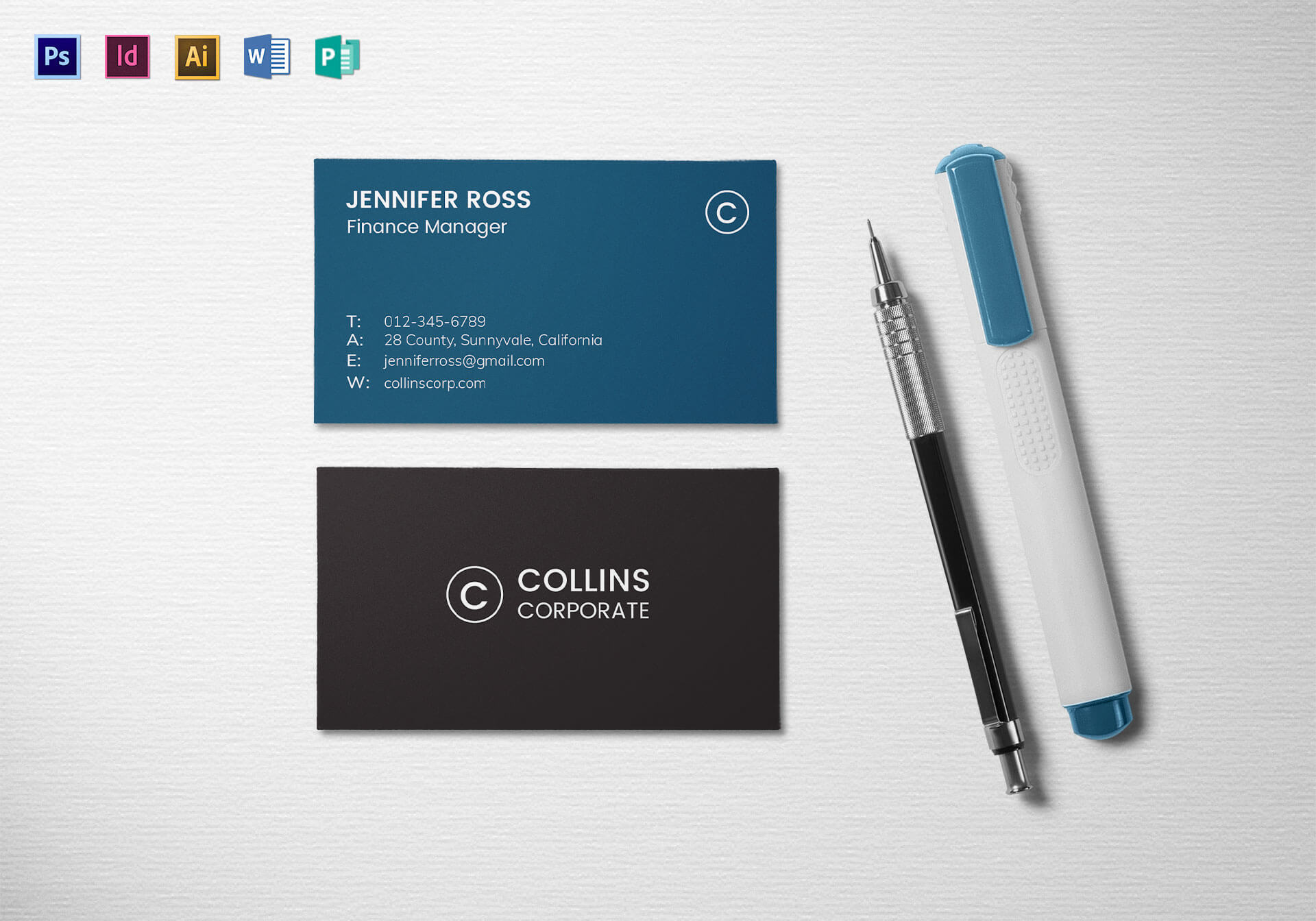 Modern Corporate Business Card Template With Regard To Buisness Card Templates