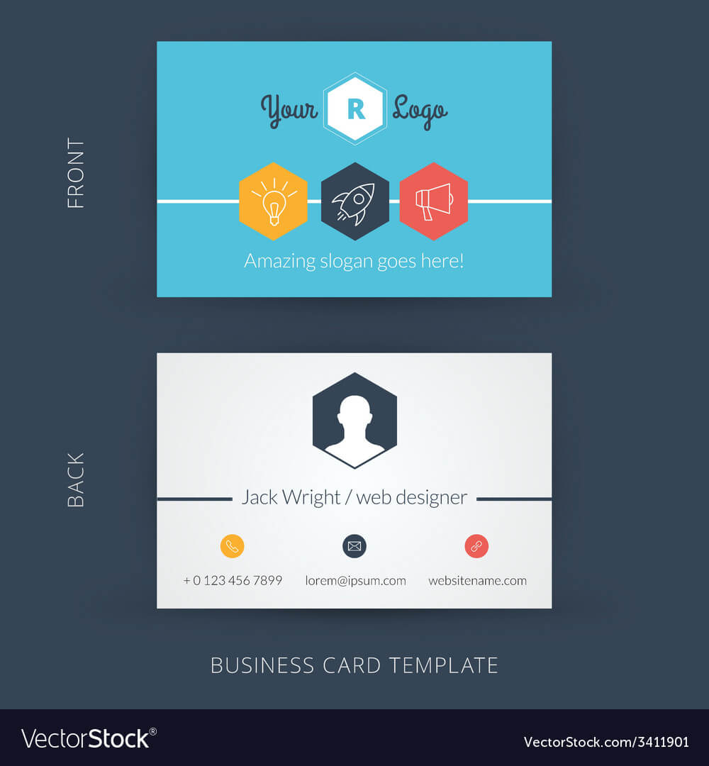 Modern Creative Business Card Template Flat Design In Web Design Business Cards Templates