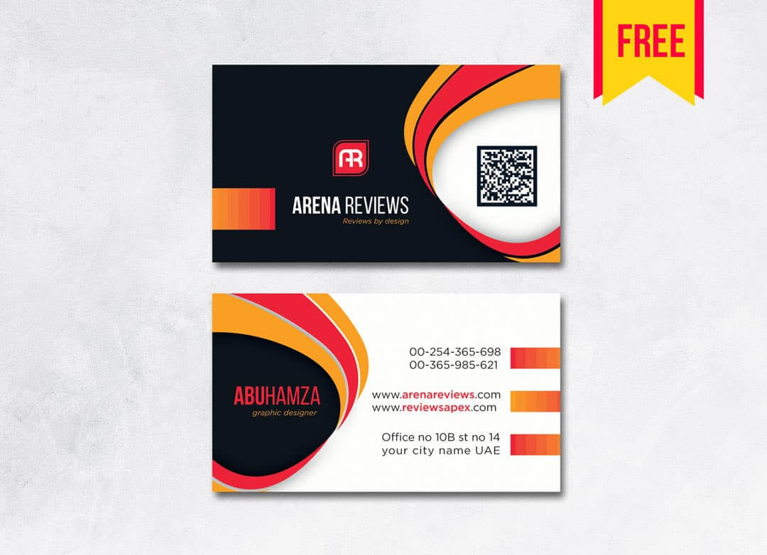 Modern Professional Business Card – Free Download | Arenareviews Regarding Professional Name Card Template