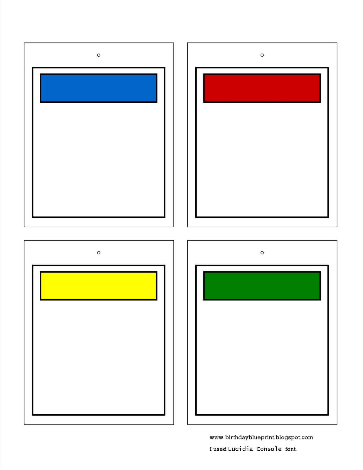 Monopoly Card Template Word – Brilean Regarding Template For Cards In Word