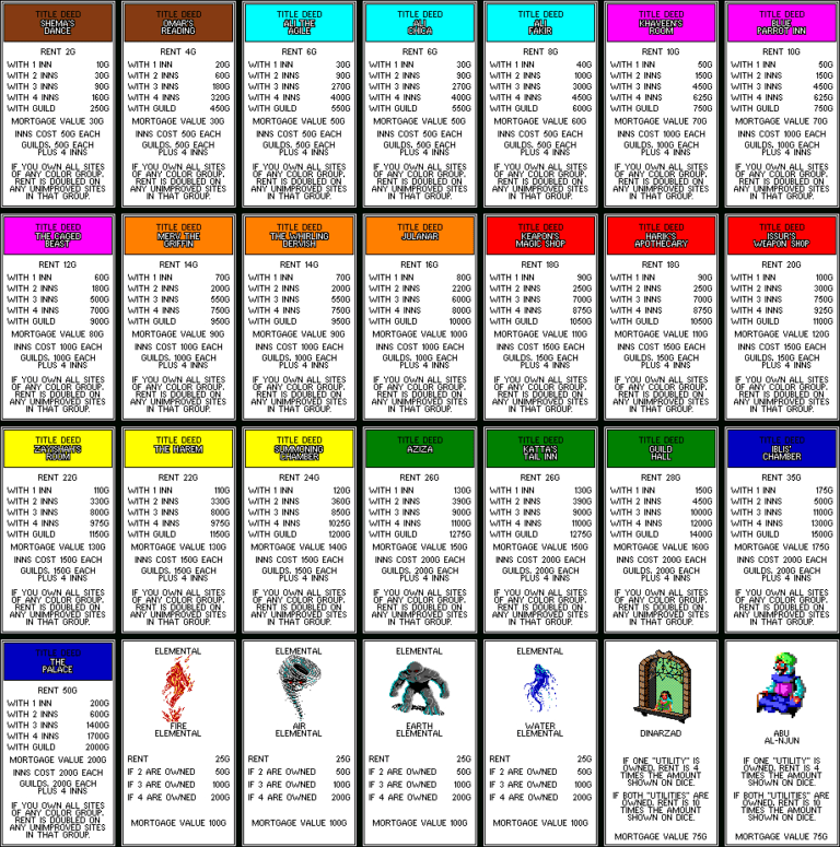 list of monopoly chance cards