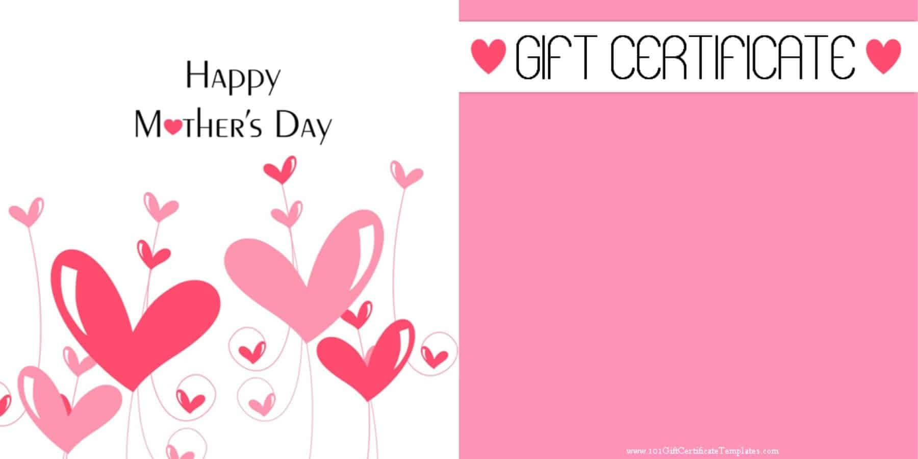 Mother's Day Gift Certificate Templates With Regard To Homemade Christmas Gift Certificates Templates