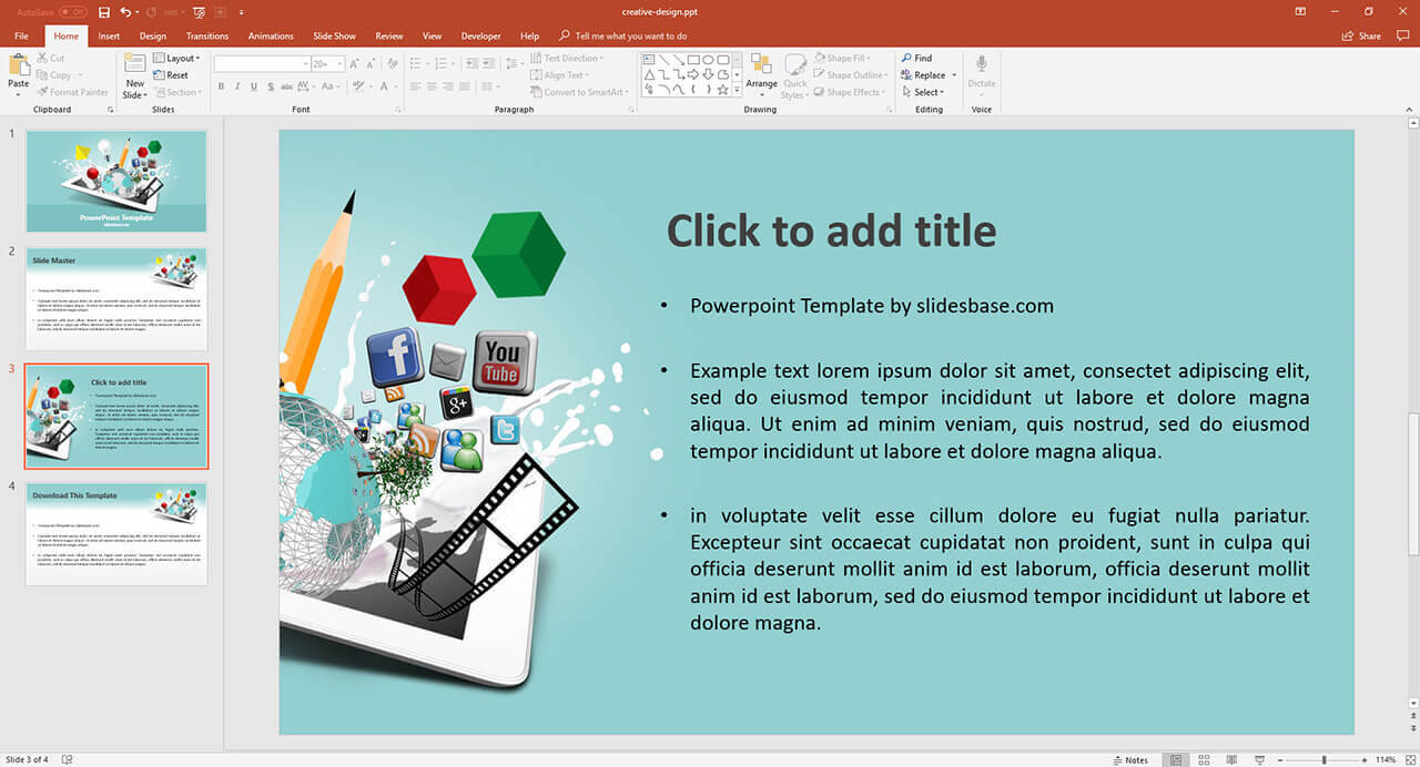 Multimedia Design Presentation Template | Prezibase With Multimedia Powerpoint Templates