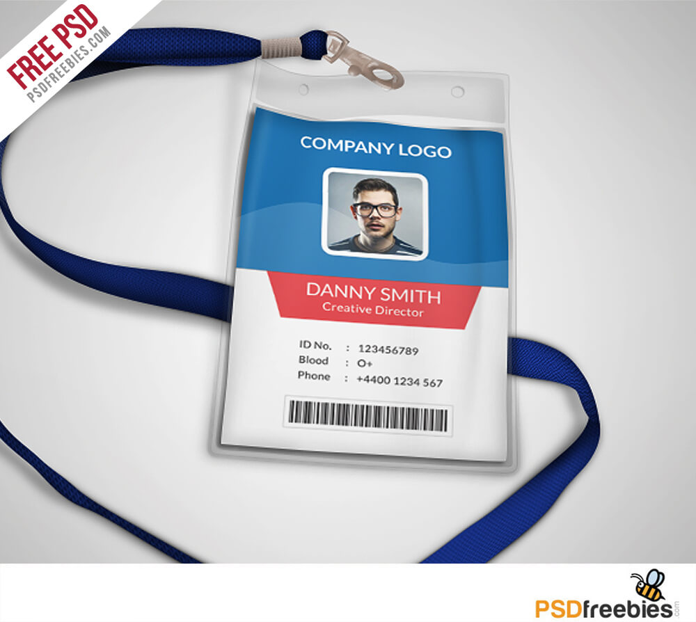 Multipurpose Company Id Card Free Psd Template On Behance In College Id Card Template Psd