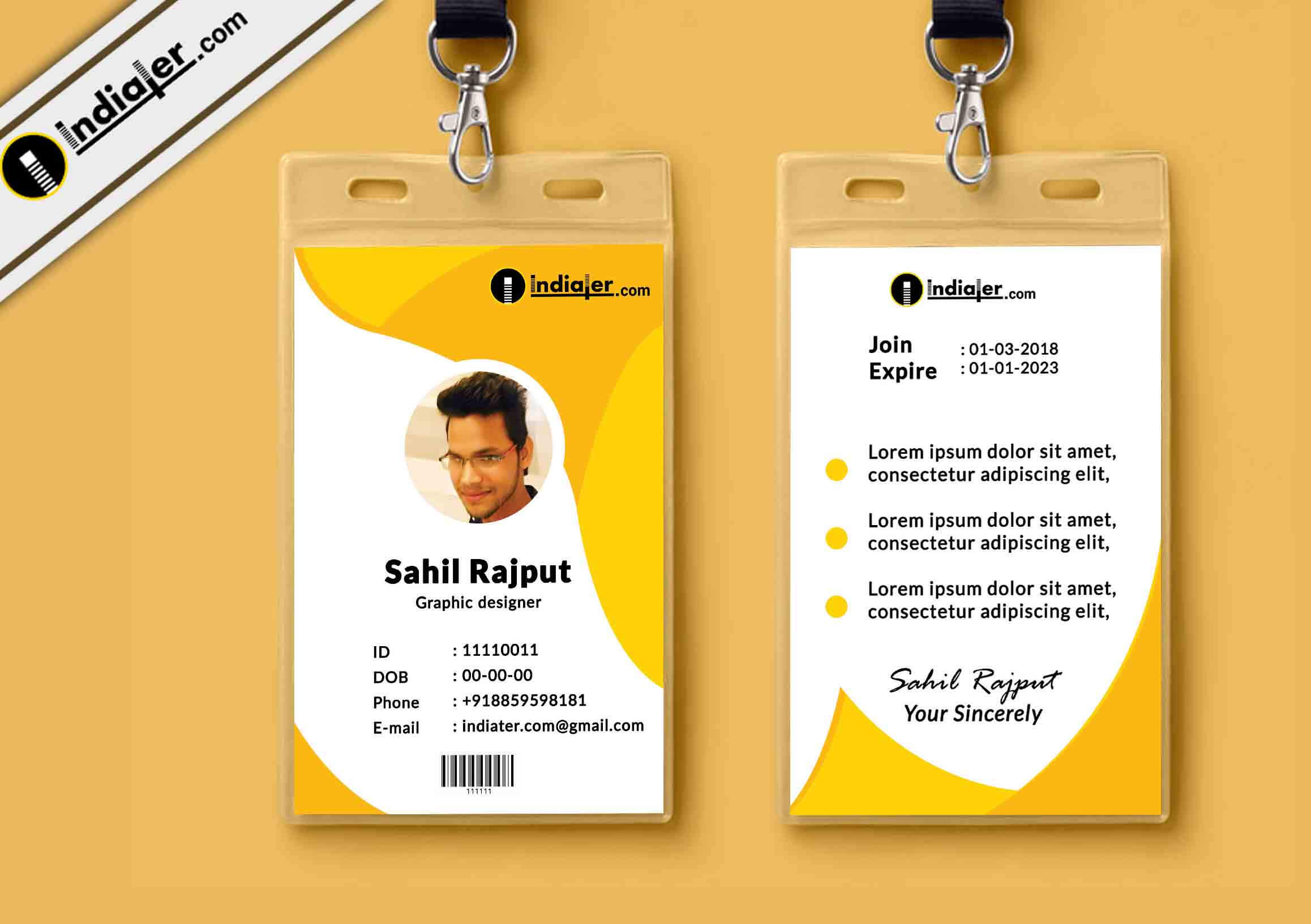 Multipurpose Corporate Office Id Card Free Psd Template Pertaining To Media Id Card Templates