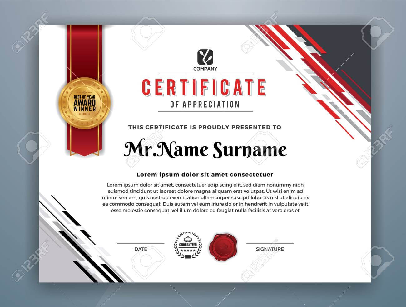 Multipurpose Modern Professional Certificate Template Design.. Throughout Professional Award Certificate Template