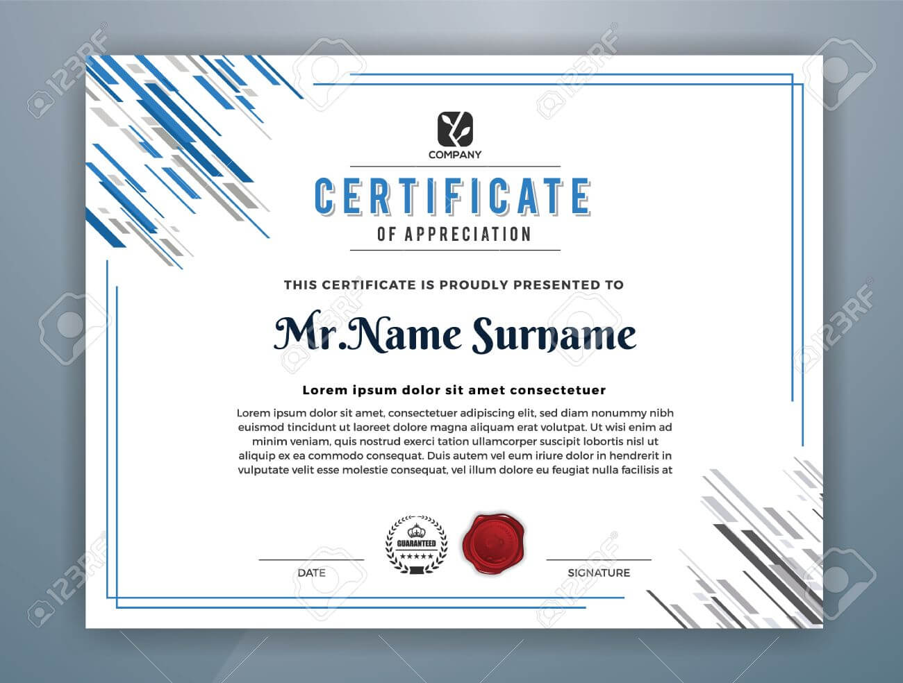 Multipurpose Modern Professional Certificate Template Design.. Within Design A Certificate Template