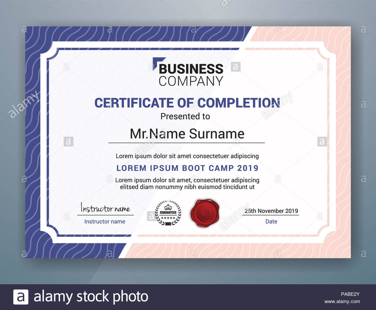 Multipurpose Professional Certificate Template Design For With Regard To Boot Camp Certificate Template