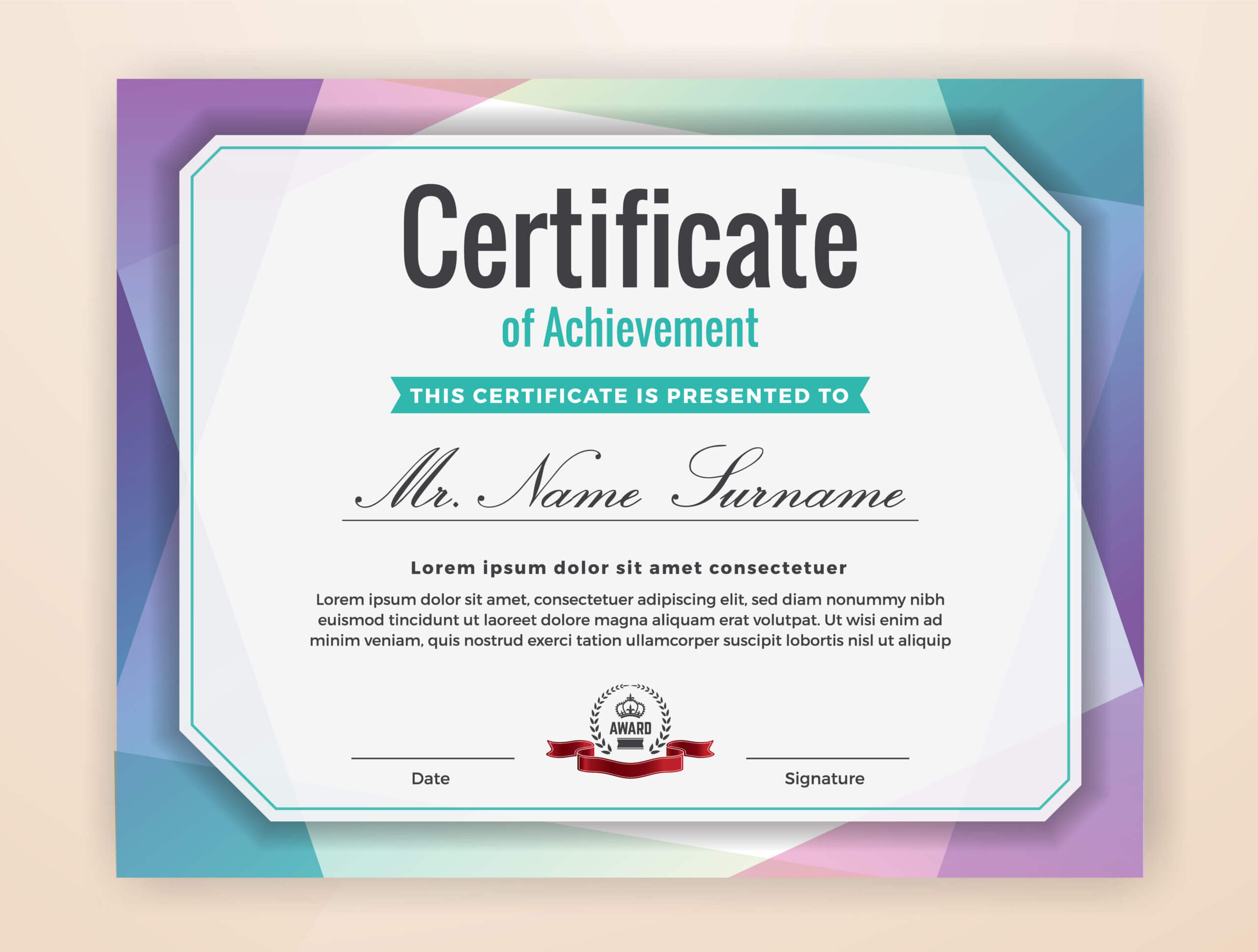 Multipurpose Professional Certificate Template Design Intended For Academic Award Certificate Template