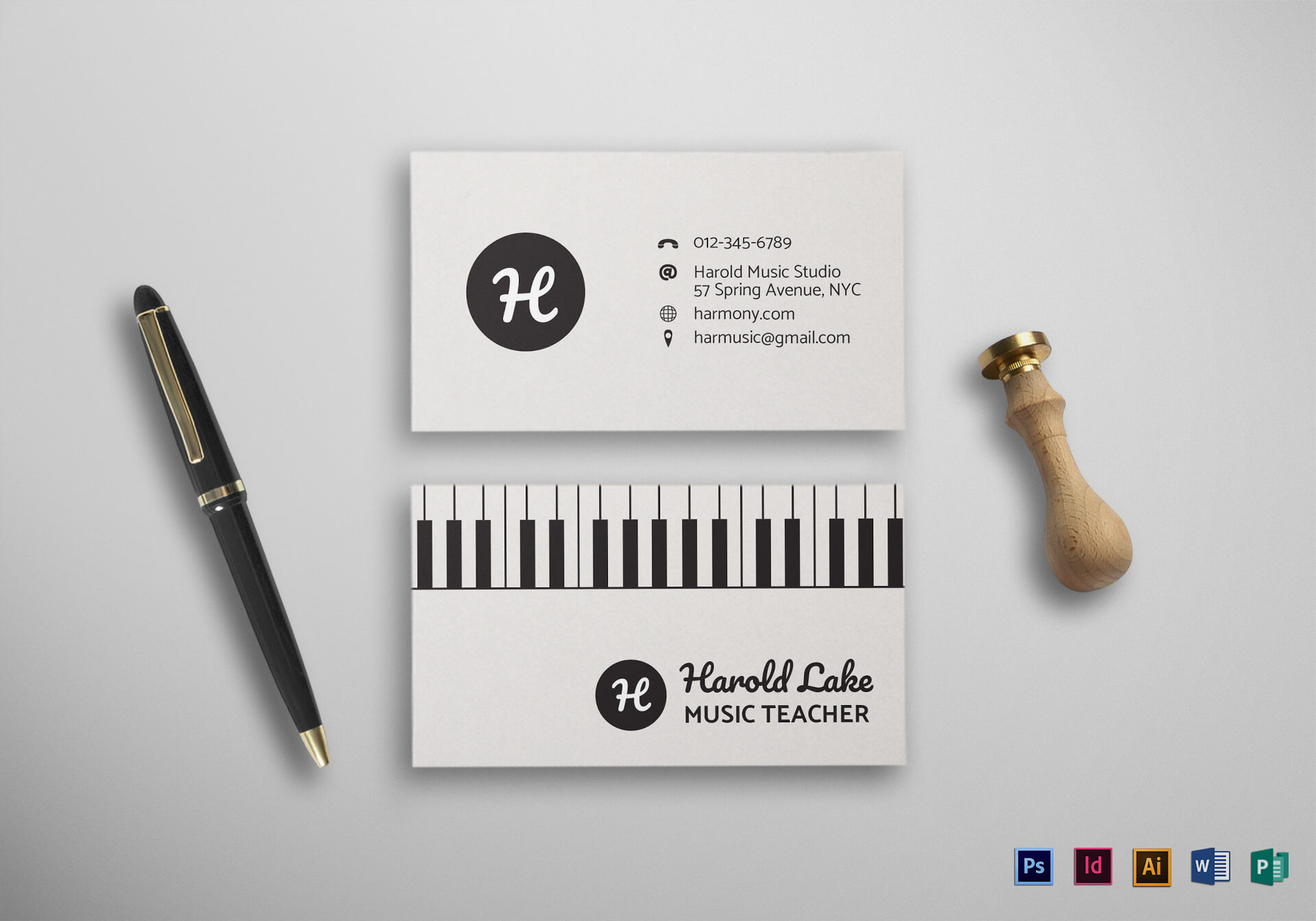 Music Business Cards – Dalep.midnightpig.co For Business Cards For Teachers Templates Free