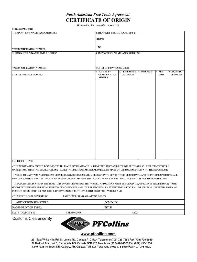Nafta Form Fill Online, Printable, Fillable, Blank Pdffiller