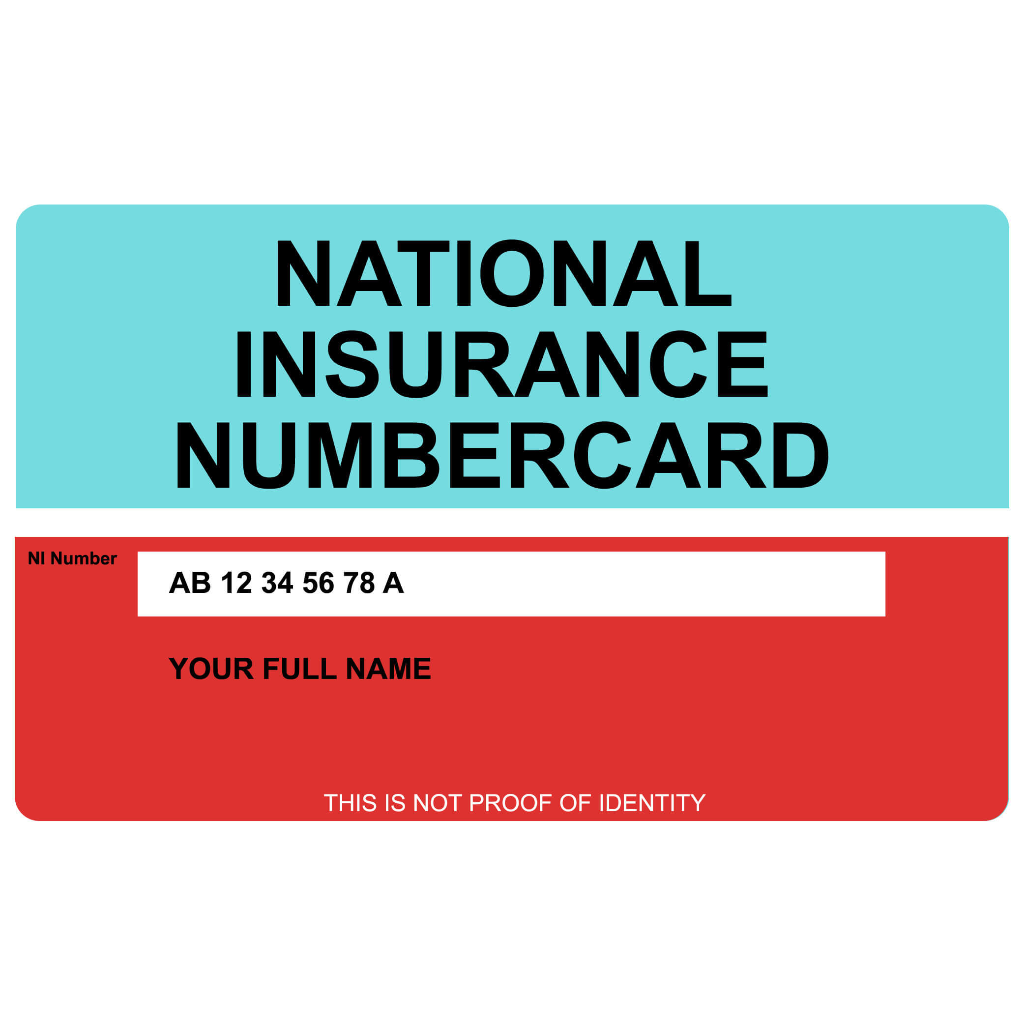 National Insurance Number Card – Printed On Hard Plastic Inside Proof Of Insurance Card Template