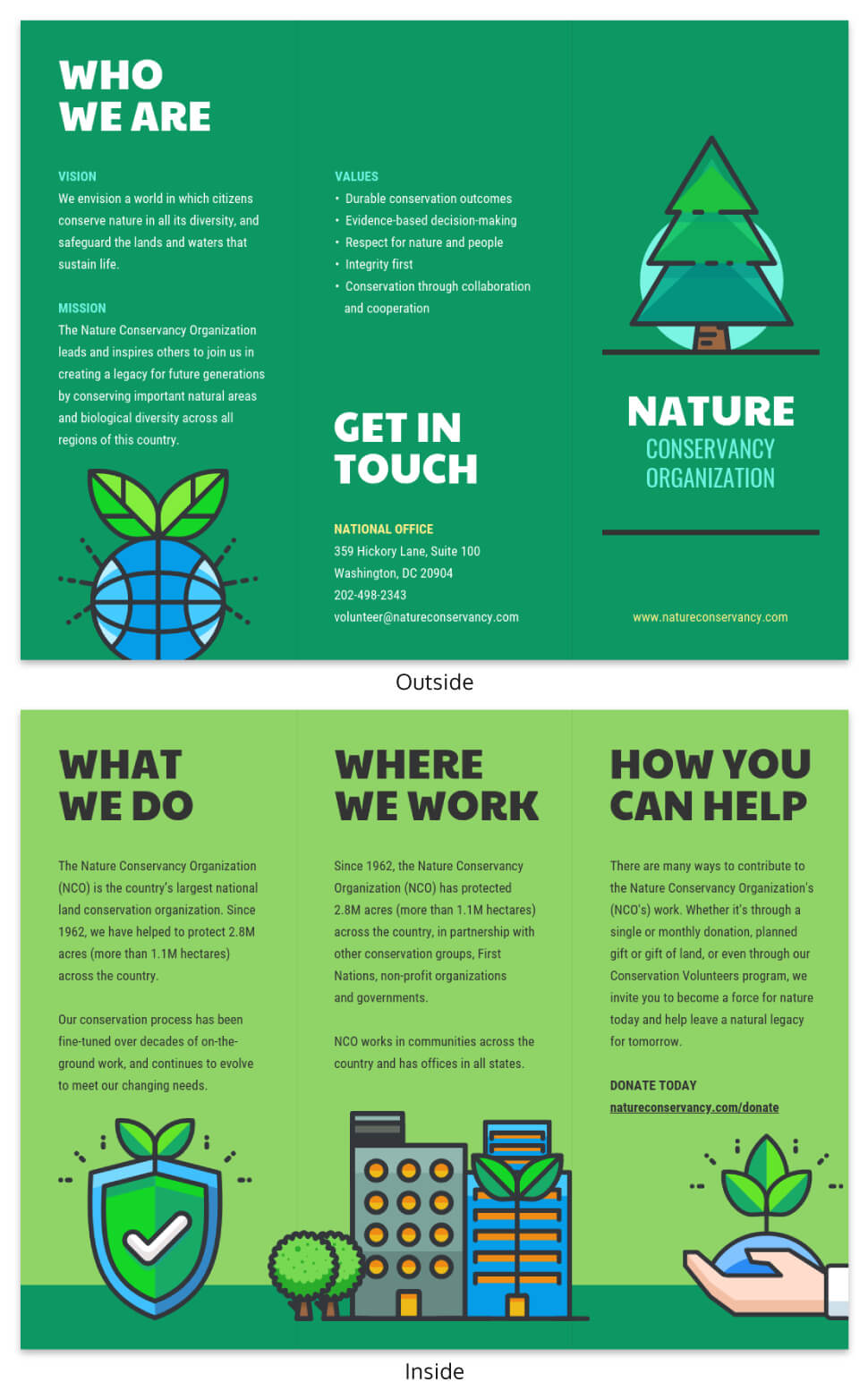 Nature Tri Fold Brochure Throughout Volunteer Brochure Template