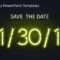 Neon Light Date Powerpoint – Slidemodel Regarding Save The Date Powerpoint Template