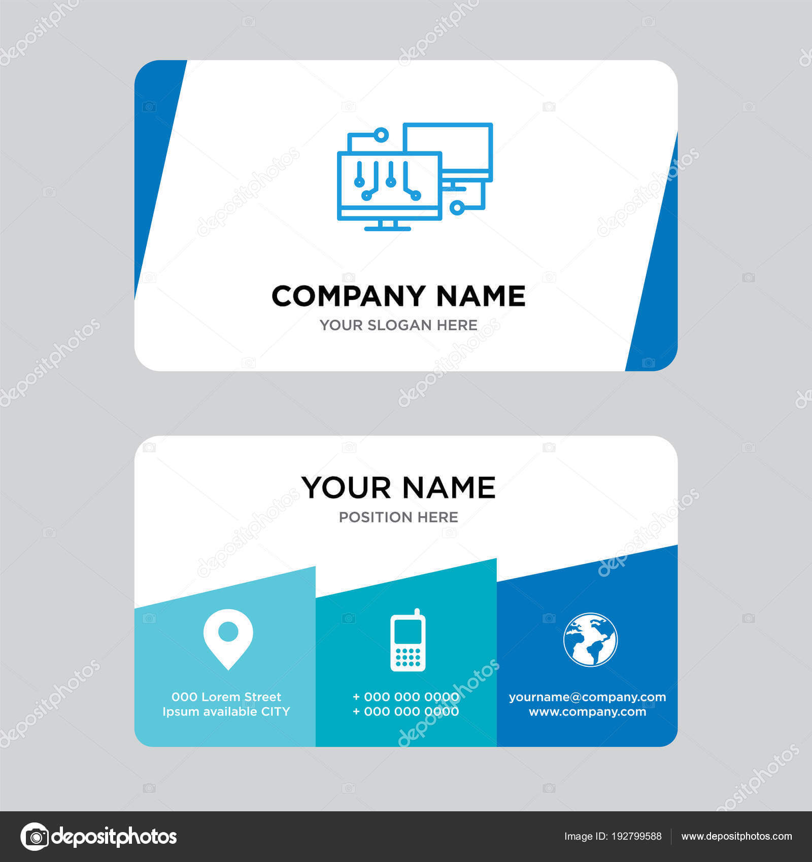 Network Business Card Design Template — Stock Vector Throughout Networking Card Template