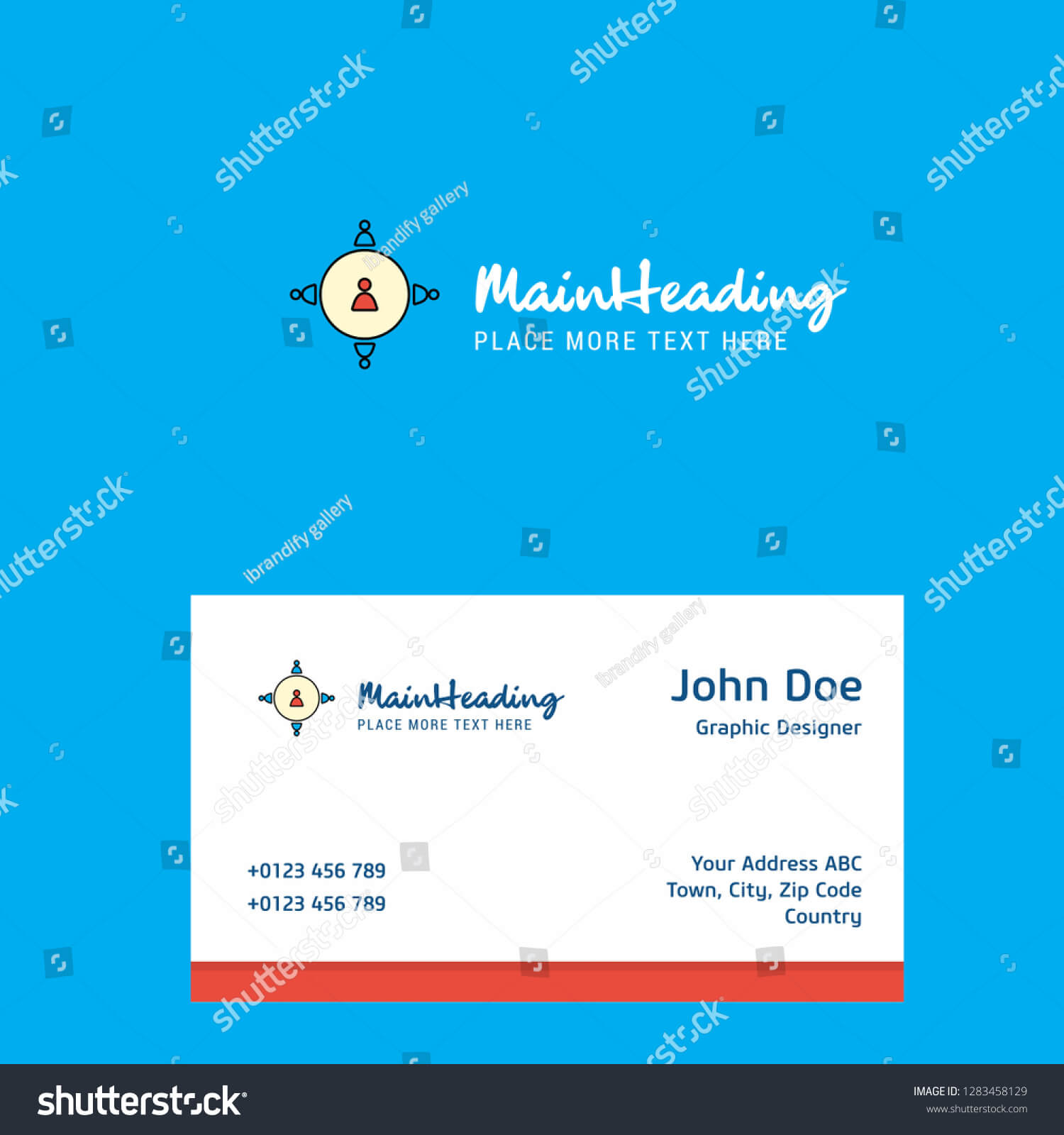 Networking Logo Design Business Card Template Stock Vector Intended For Networking Card Template