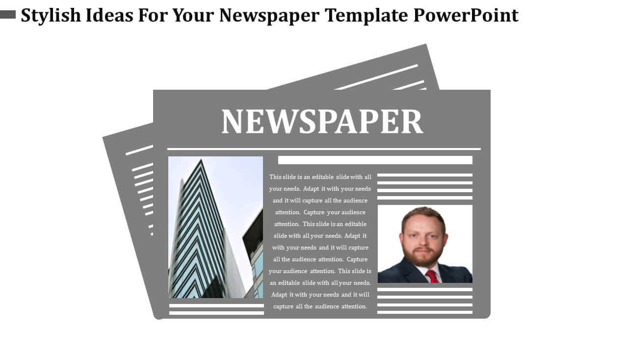 Newspaper Template Powerpoint  Slideegg In Newspaper Template For Powerpoint