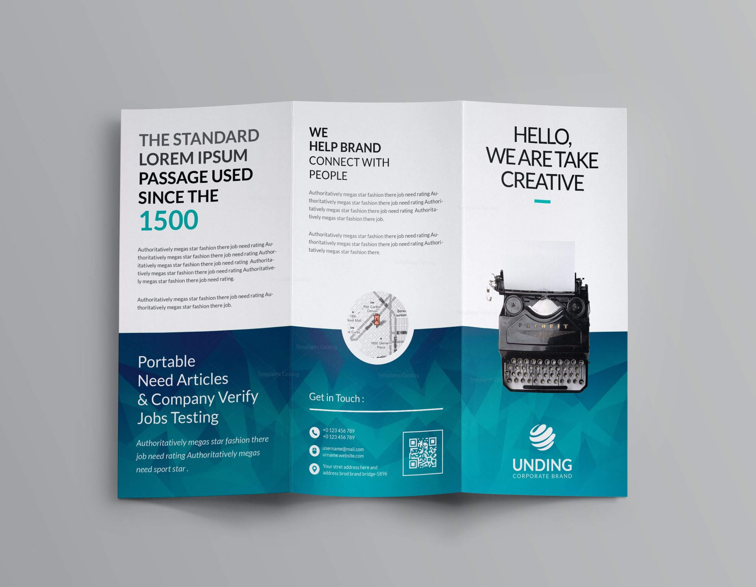 Ocean Corporate Tri Fold Brochure Template 001169 For 4 Fold Brochure Template