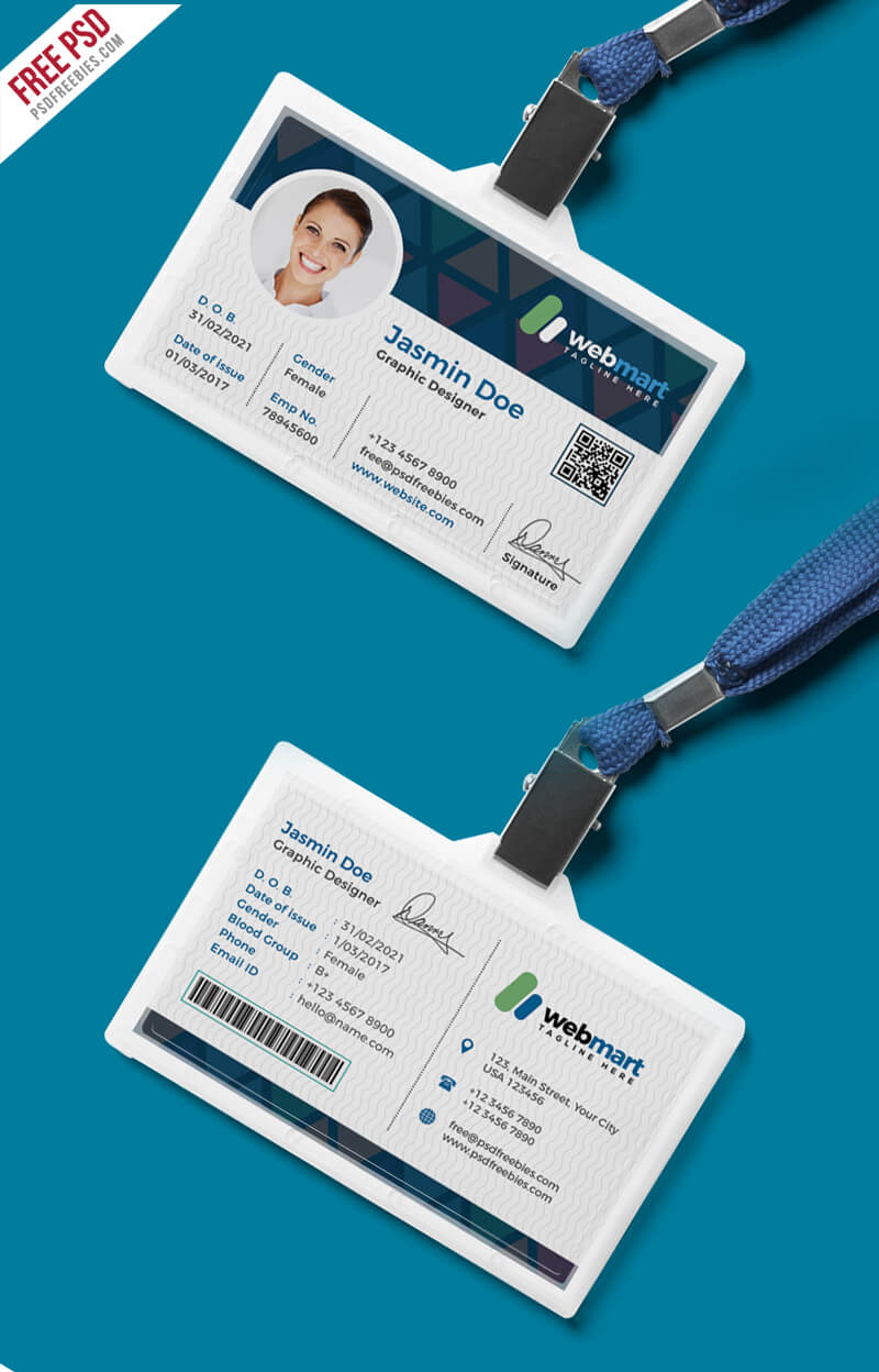 Office Id Card Design Psd | Psdfreebies With Regard To College Id Card Template Psd