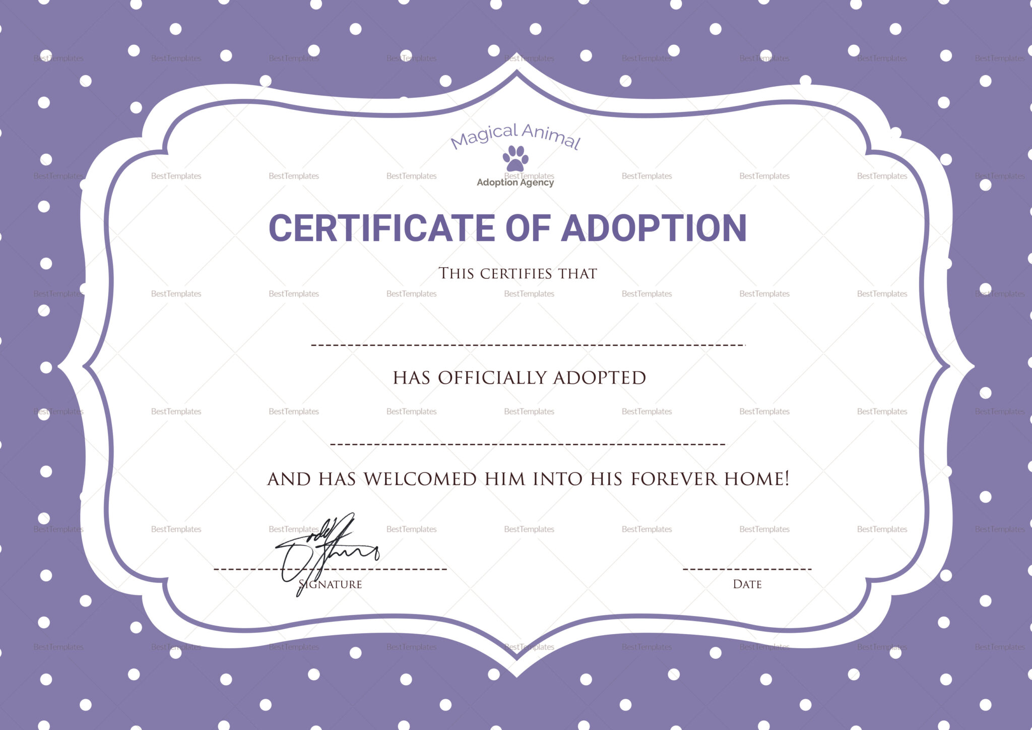 Certificate Of Adoption Template Free Download