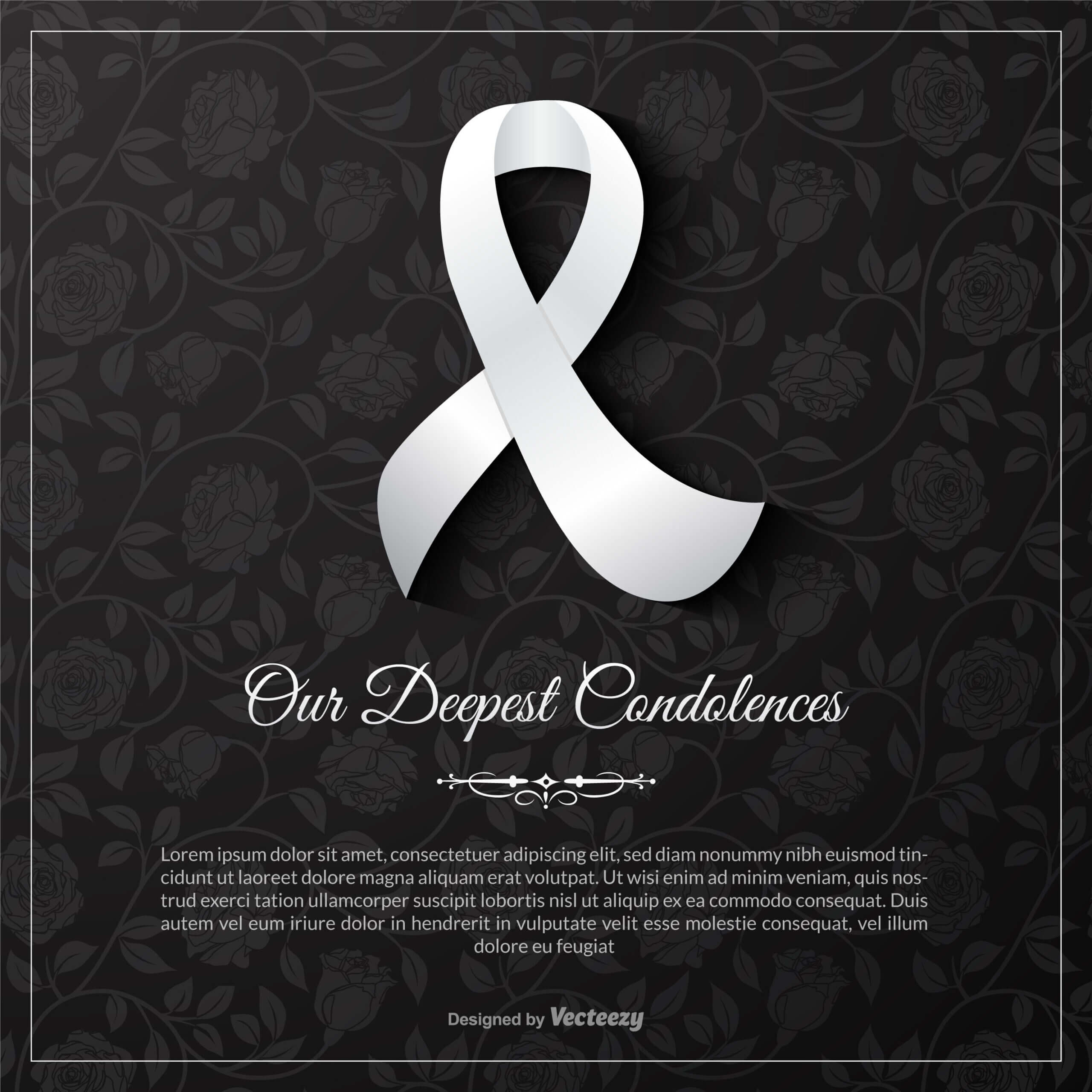Our Deepest Condolences Vector Card Template – Download Free Inside Sorry For Your Loss Card Template