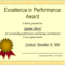 Outstanding Excellence In Performance Awards Certificate Regarding Best Performance Certificate Template