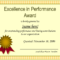 Outstanding Excellence In Performance Awards Certificate Throughout Star Performer Certificate Templates