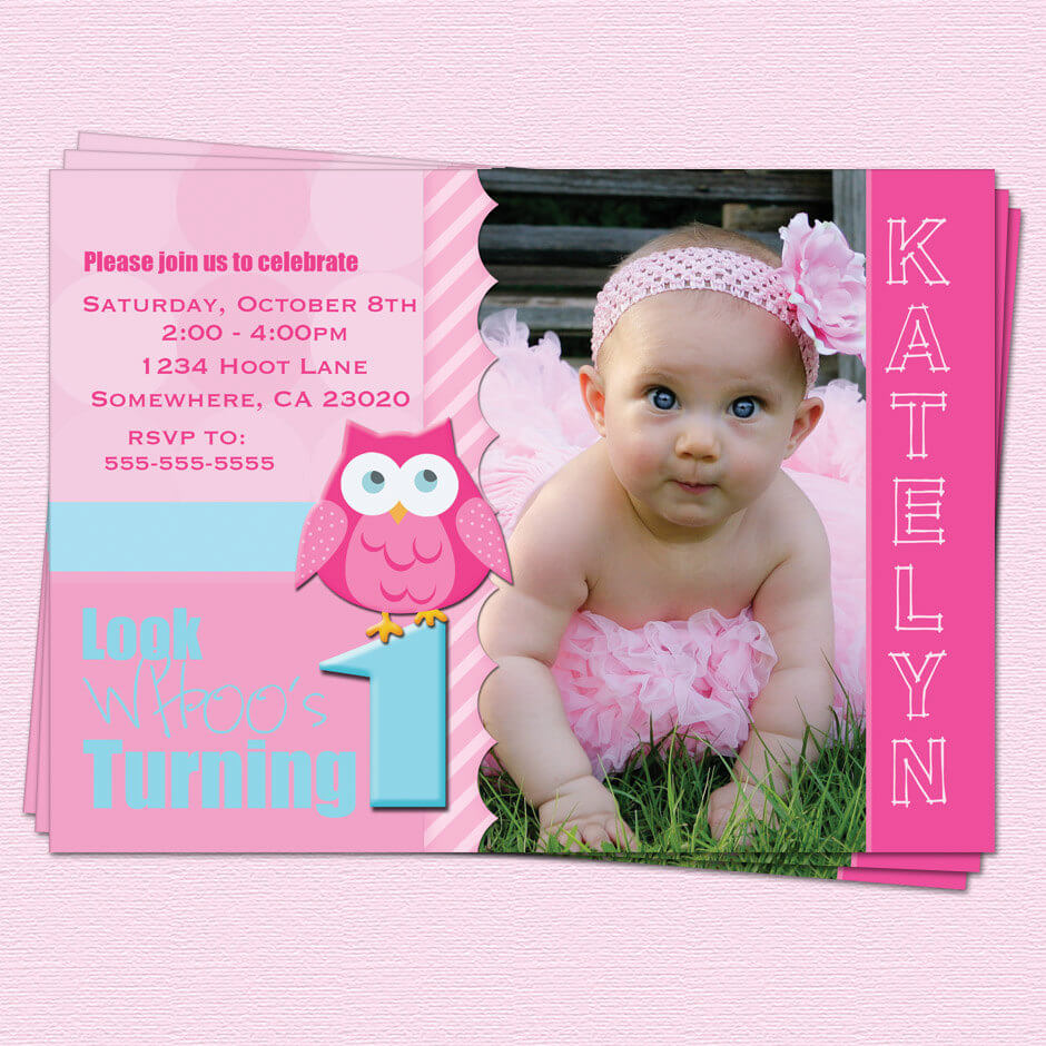 Owl 1St Birthday Invitations Ideas | Bagvania Invitations Throughout First Birthday Invitation Card Template