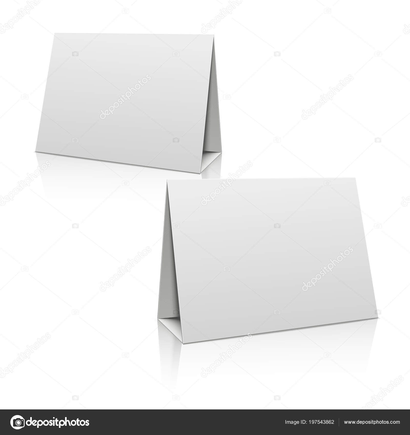 Paper Stand Template | Blank White Paper Stand Table Holder Regarding Card Stand Template