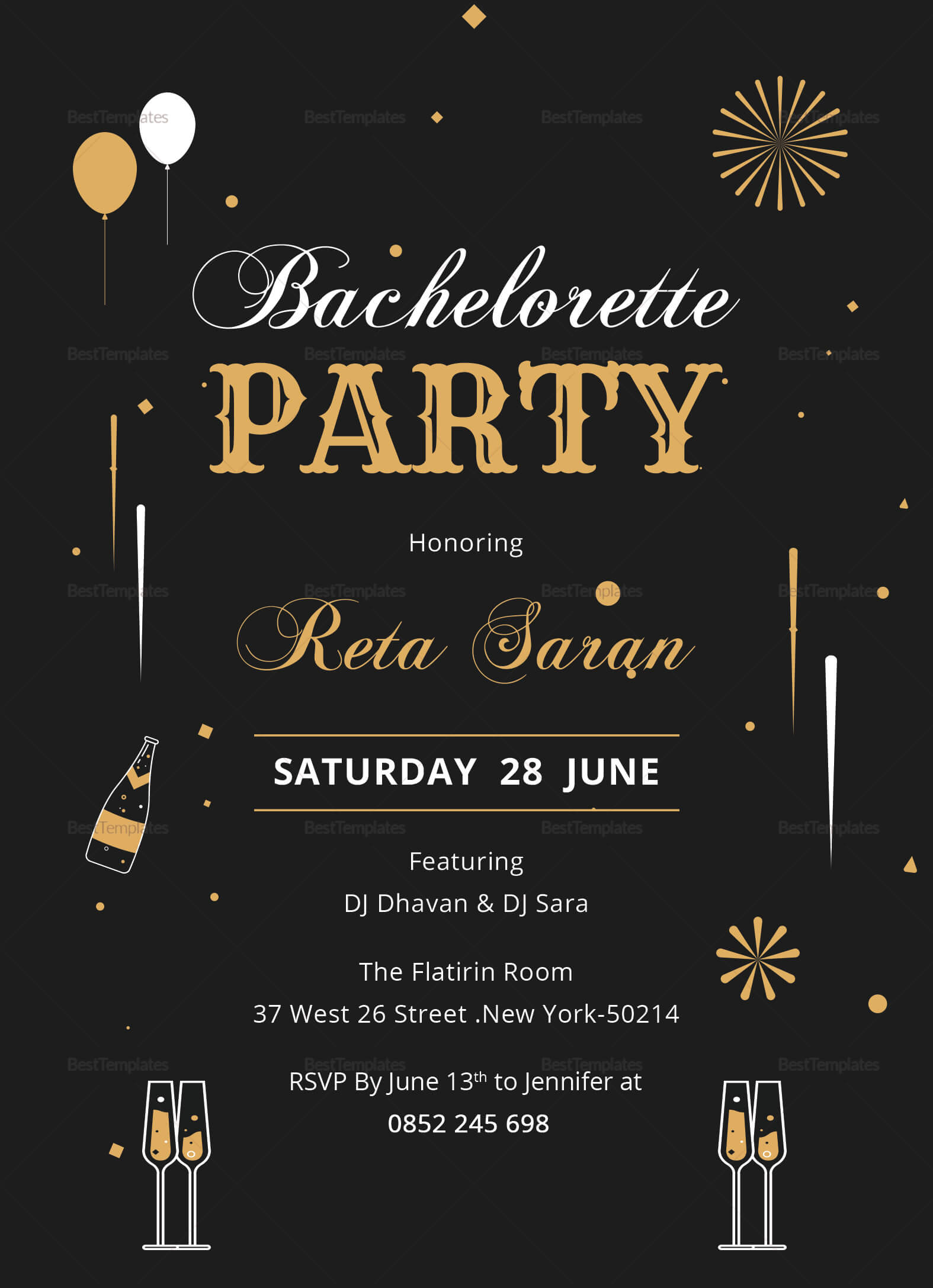 Party Invitation Card – Dalep.midnightpig.co Throughout Event Invitation Card Template
