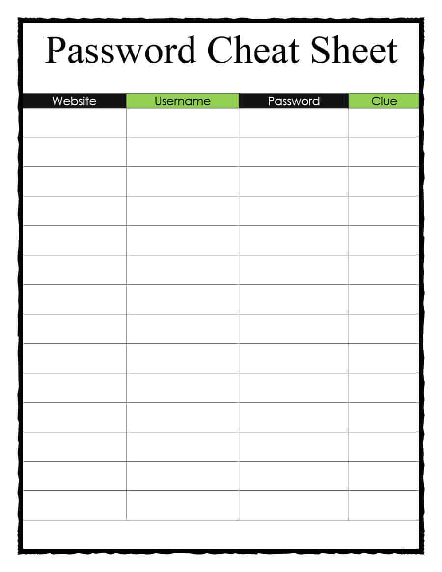 Password Template Sheet - Calep.midnightpig.co Pertaining To Clue Card Template