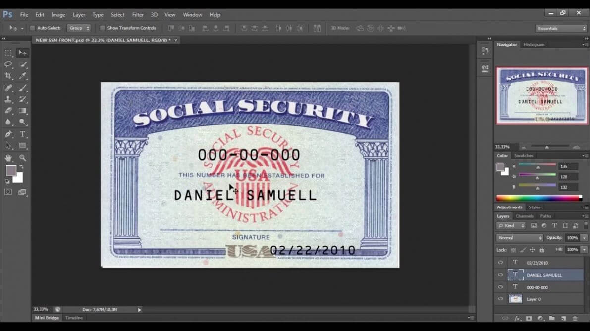 Pdf Social Security Card Template For Social Security Card Template Photoshop