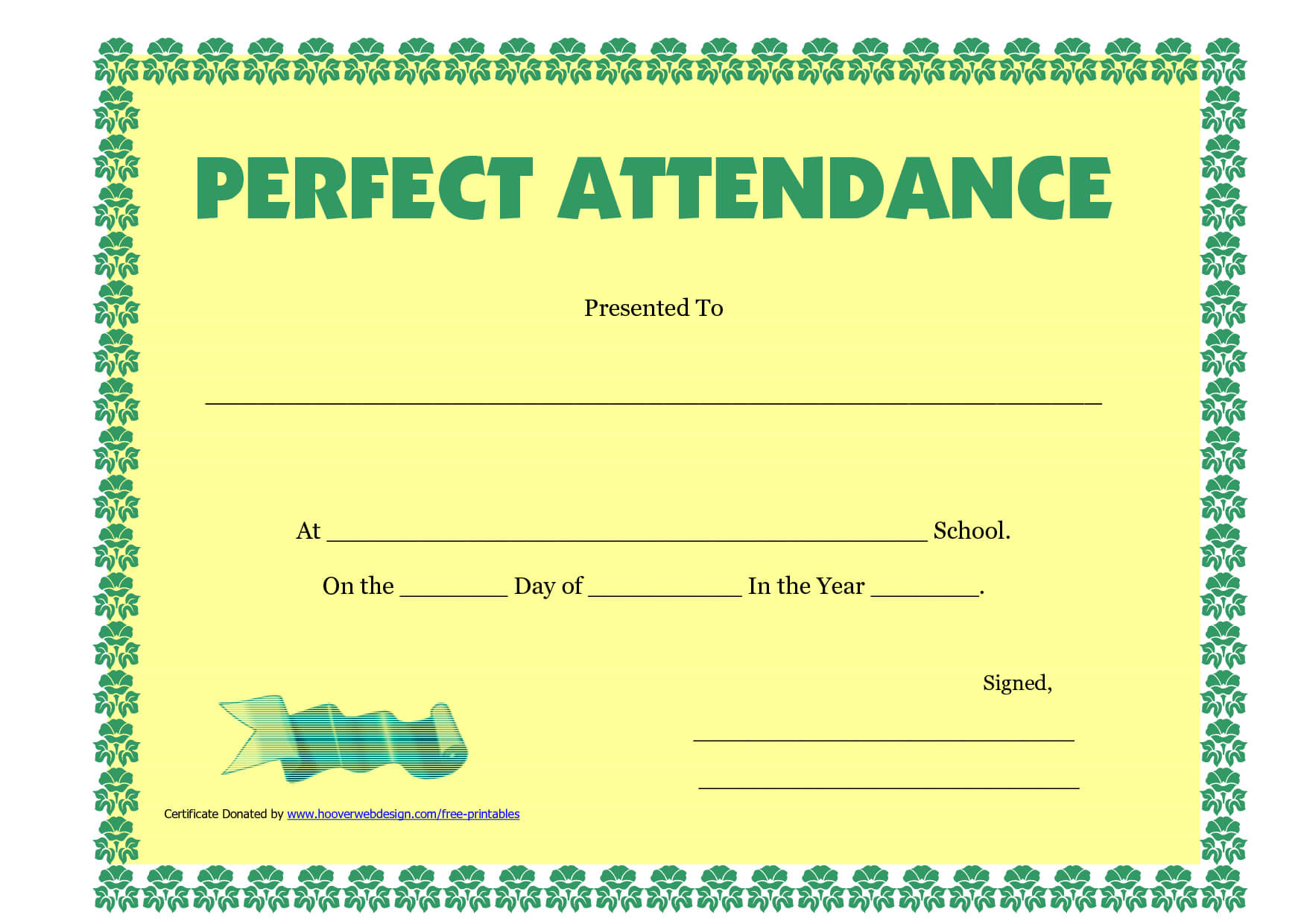 Perfect Attendance Award Clipart For Perfect Attendance Certificate Template