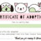 Pet Rescue Party Pretend 'adoption Certificate' – Pink With Regard To Toy Adoption Certificate Template