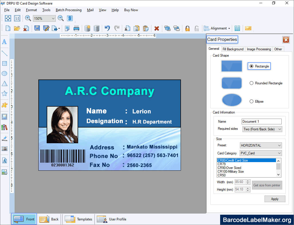 Photo Id Card Maker Free Software Demo Download Create In Faculty Id Card Template